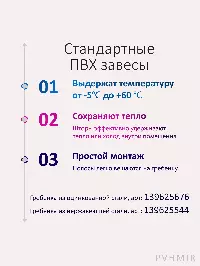 Силиконовые шторы, ламель 3x300мм, 1,5м